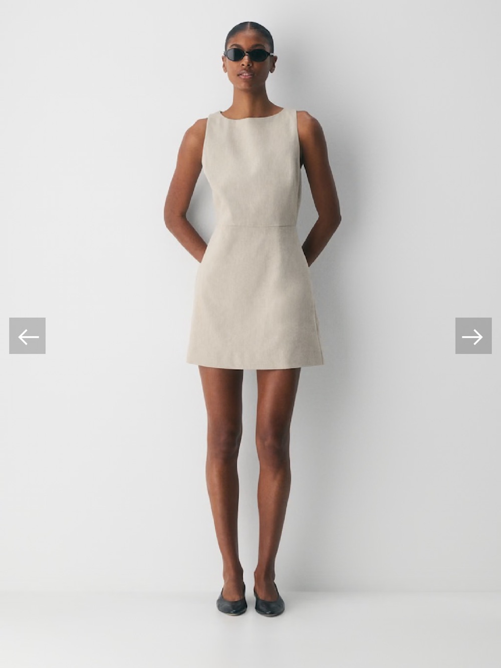 Aritzia Babaton Bond Linen Dress Ecru NWT